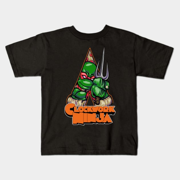 pizza ninja Kids T-Shirt by joerock